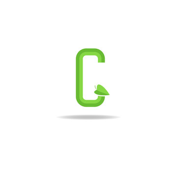 Green letter G logo, eco concept icon, ecology design element