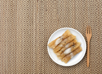 Thai sweet with space on thai style placemats pattern
