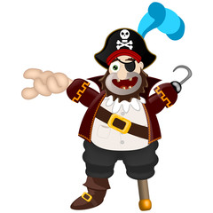 Friendly pirate funny cartoon illustration