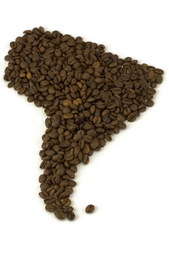 map of North America from coffee beans