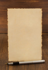 paper vintage parchment on wood