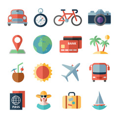 Traveling and transport icons for Web Mobile App.