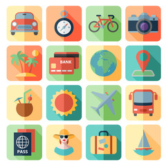 Traveling and transport icons for Web Mobile App.