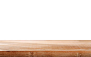 Wooden worktop with isolated background
