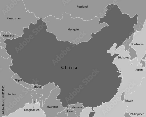 "China Karte in Grau" Stockfotos und lizenzfreie Vektoren auf Fotolia.com - Bild 81475560