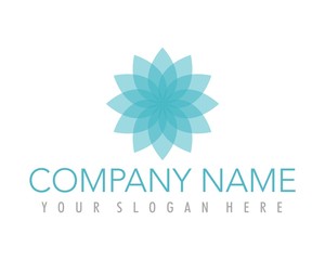 flower lotus blue ornament logo image vector
