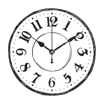 Hand drawn watch clock made in vector
