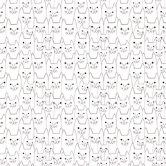 Fototapeta na wymiar Cat doodles seamless pattern
