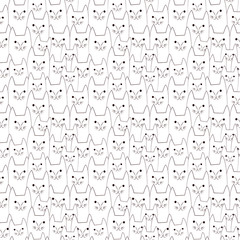 Cat doodles seamless pattern