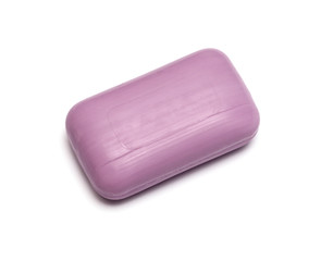 New lilac Soap Bar. Isolated on white background.