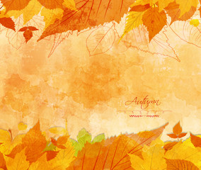 Naklejka na ściany i meble watercolor autumn background