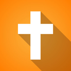 Obraz premium Long shadow christian cross icon