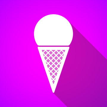 Long shadow cone ice cream icon