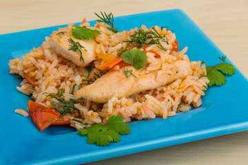 Fried rice with chicken