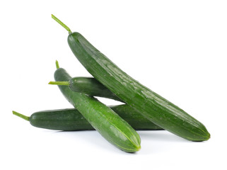 fresh cucumbers isolated on white background