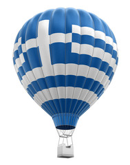 Hot Air Balloon with Greek Flag (clipping path included)