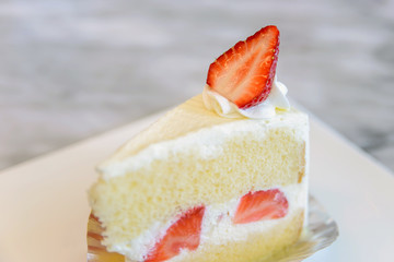 Piece of strawberry cake