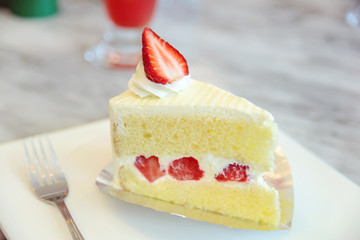 Piece of strawberry cake