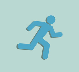 running man person flat icon