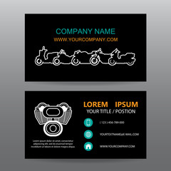 Naklejka premium Business card vector background,Motorcycle showrooms