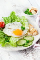 Breakfast with fried egg