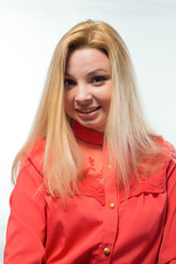 Naklejka premium Beautiful girl with a flowing hair