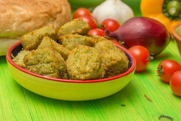 Falafel and other middle eastern ingredients