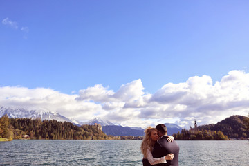 Bride and groom in Slovenia