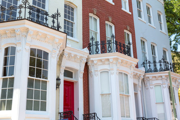 Naklejka premium Georgetown historical district facades Washington