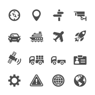 transportation icon set, vector eps 10
