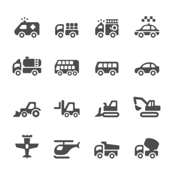 transportation and vehicles icon set 4, vector eps 10