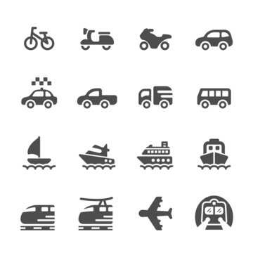 transportation and vehicles icon set 3, vector eps 10