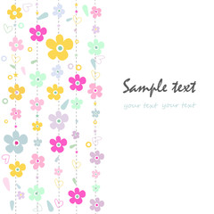 Colorful fowers decorative abstract greeting card