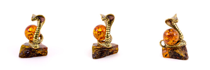 Statuette of the snake with amber