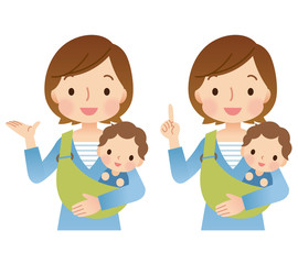 Obraz premium 子育てする主婦 ママ 表情ポーズ