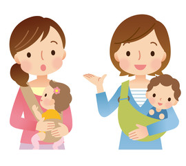 話をする主婦　ママ友