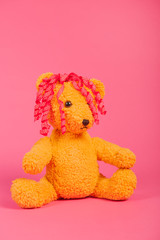 Bear girl on pink