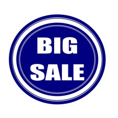 Big sale white stamp text on blueblack