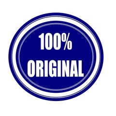 100% ORIGINAL white stamp text on blueblack