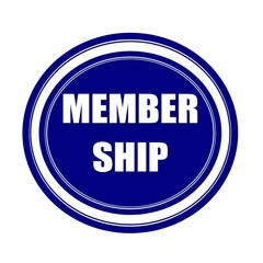 Membership white stamp text on blueblack