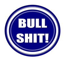 Bullshit white stamp text on blueblack