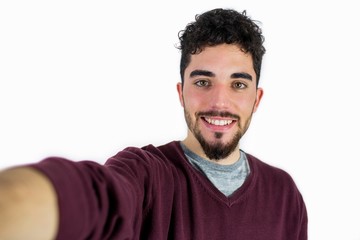 Casual man taking a selfie