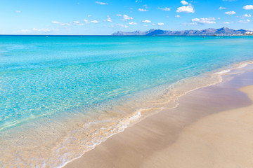 Fototapeta na wymiar Mallorca Can Picafort beach in alcudia bay Majorca