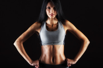 Fototapeta premium closeup portrait of sporty woman
