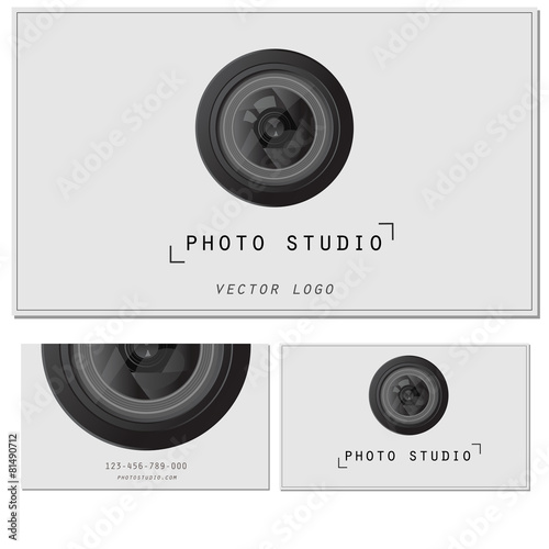 "Camera Zoom Lens.Photo studio logo and business card ...