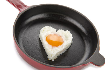 Heart Egg on Cast Iron Cookware