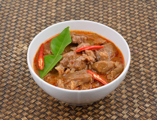 Red savory curry with pork ( Pork Paneang ), Thai cuisine