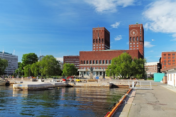Fototapeta na wymiar City Hall - Radhuset, Oslo, Norway