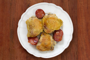 fried chicken with chorizo
