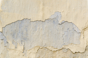 Mauer mit blau grau Verputz